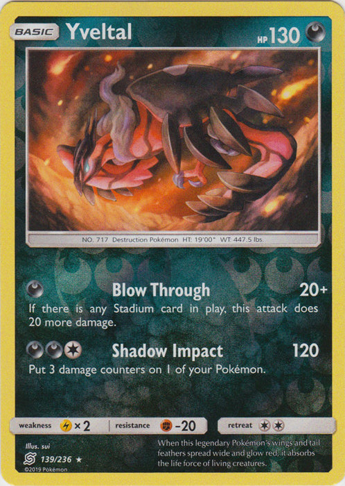 Yveltal - 139/236 - Holo Rare - Reverse Holofoil