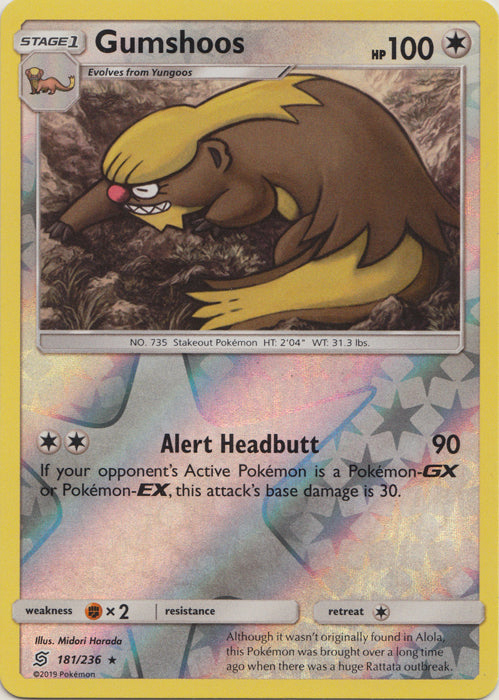 Gumshoos - 181/236 - Rare - Reverse Holofoil