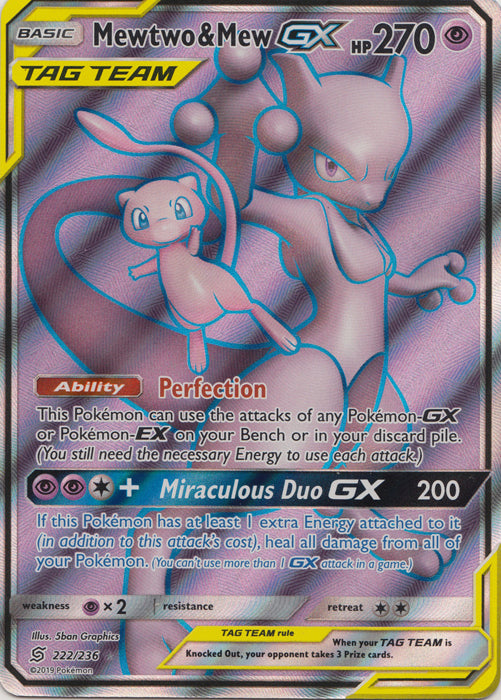 Mewtwo & Mew GX (Full Art) - 222/236 - Ultra Rare