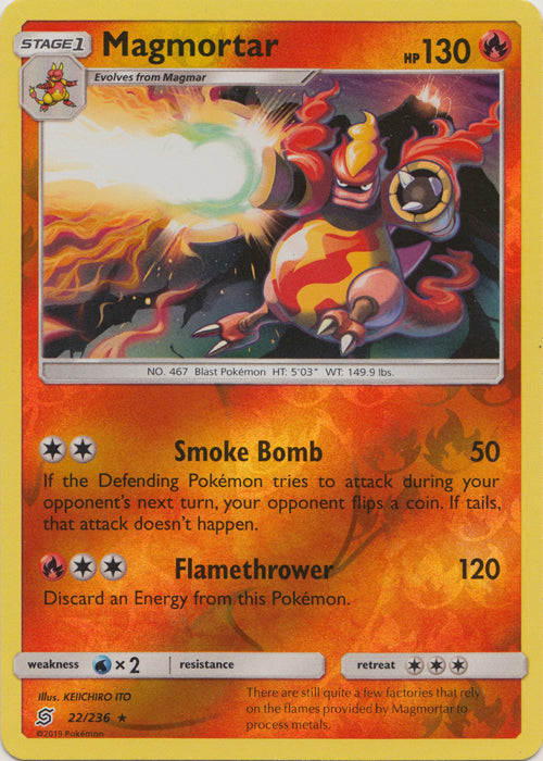 Magmortar - 22/236 - Rare - Reverse Holofoil
