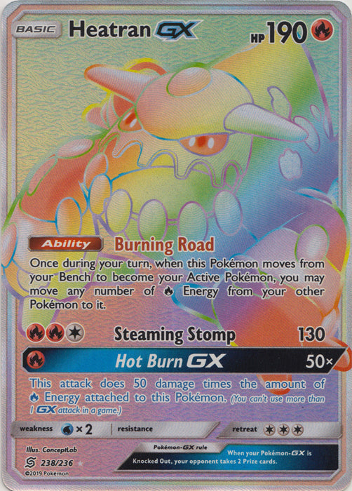 Heatran GX (Secret) - 238/236 - Secret Rare