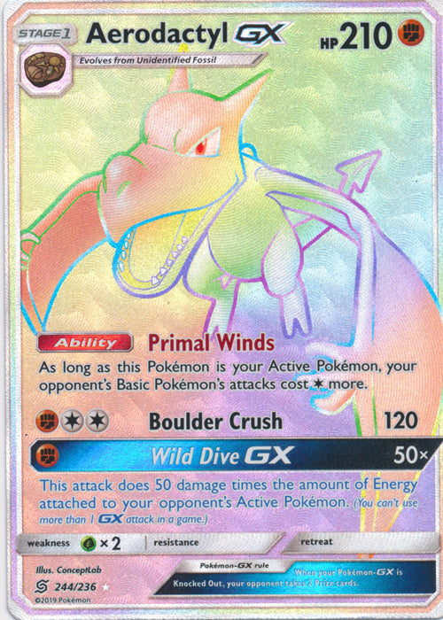 Aerodactyl GX (Secret) - 244/236 - Secret Rare