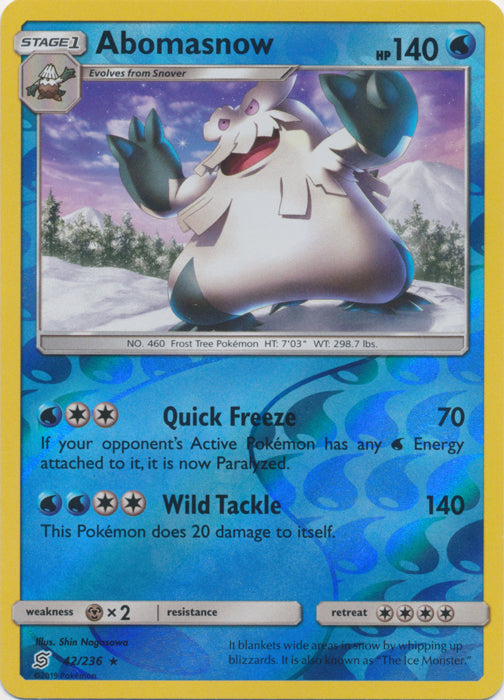 Abomasnow - 42/236 - Rare - Reverse Holofoil