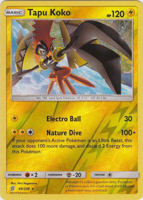 Tapu Koko - 69/236 - Reverse Holofoil Rare