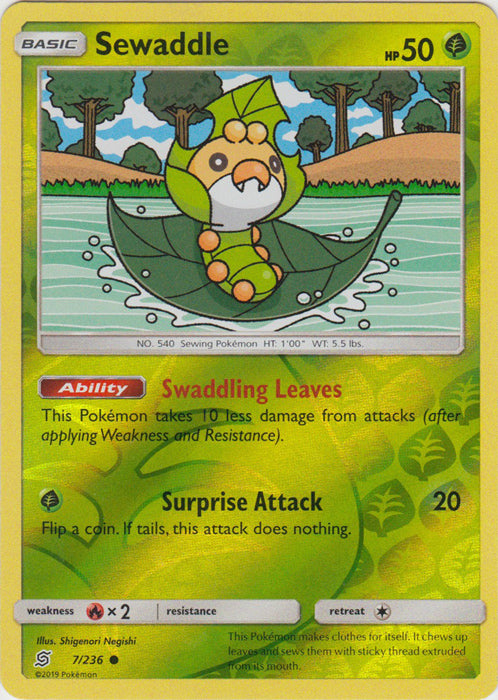 Sewaddle - 7/236 - Common - Reverse Holofoil
