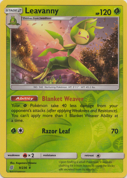 Leavanny - 9/236 - Rare - Reverse Holofoil