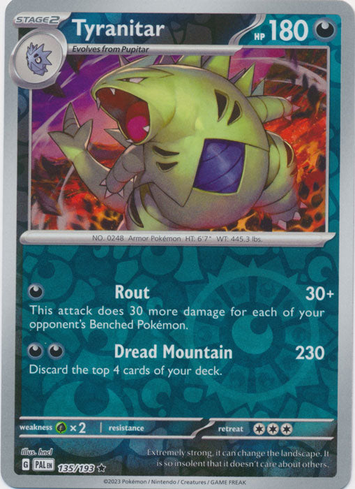 Tyranitar - 135/193 - Holo Rare - Reverse Holo