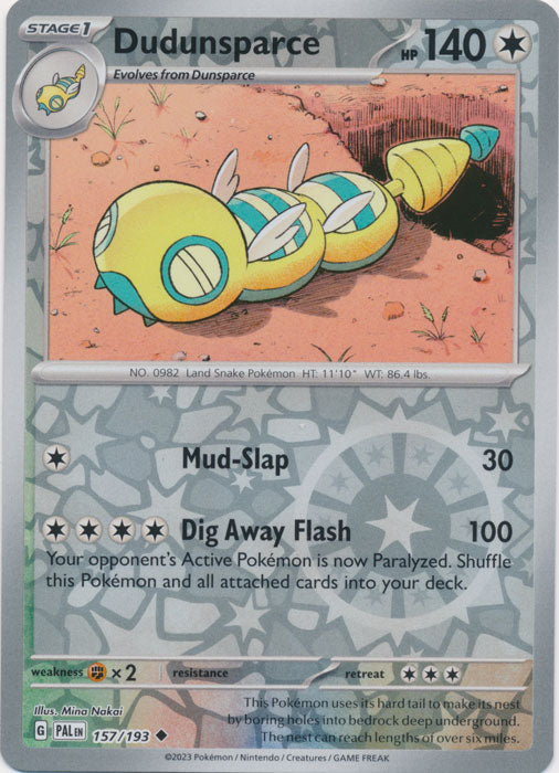 Dudunsparce - 157/193 - Uncommon - Reverse Holo