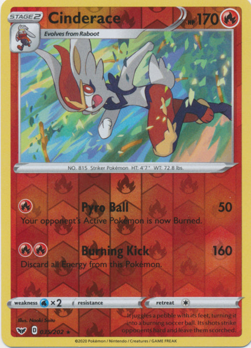 Cinderace - 035/202 - Reverse Holo Rare