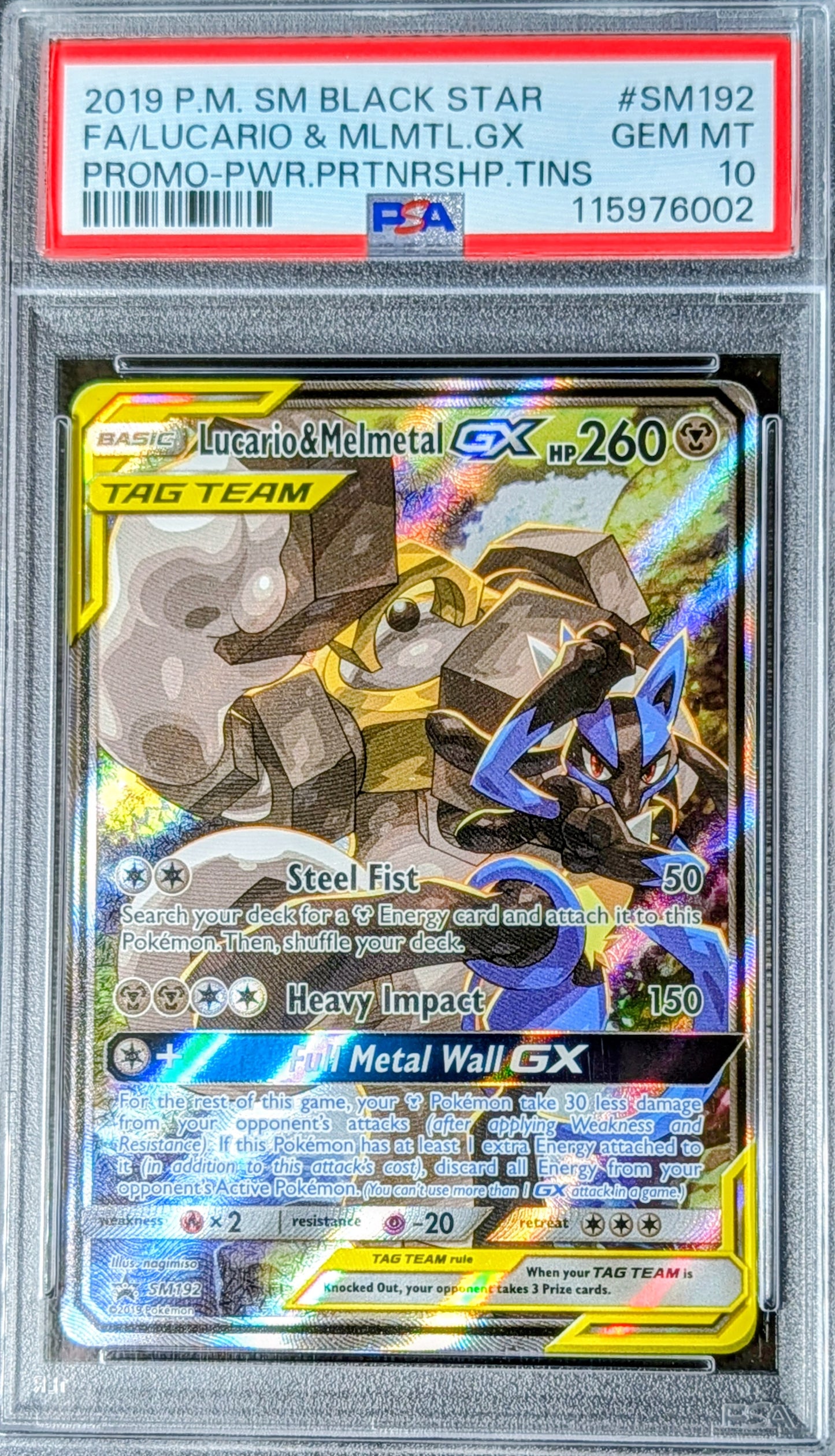 PSA 10 Lucario & Melmetal GX SM192