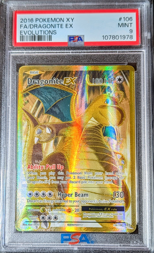 PSA 9 Dragonite EX 106/108