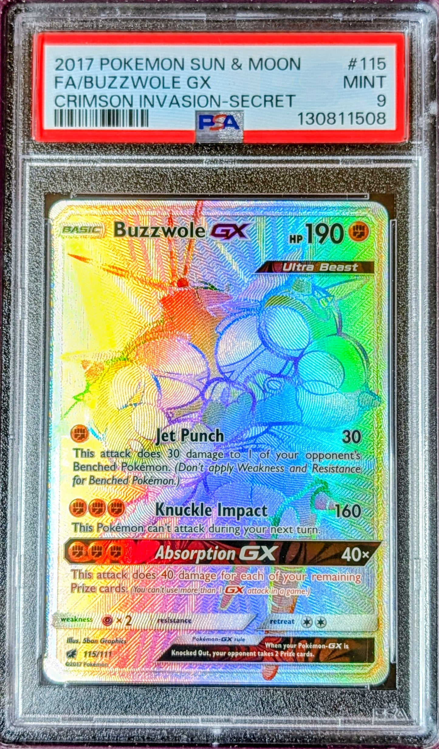 PSA 9 Buzzwole GX 115/111