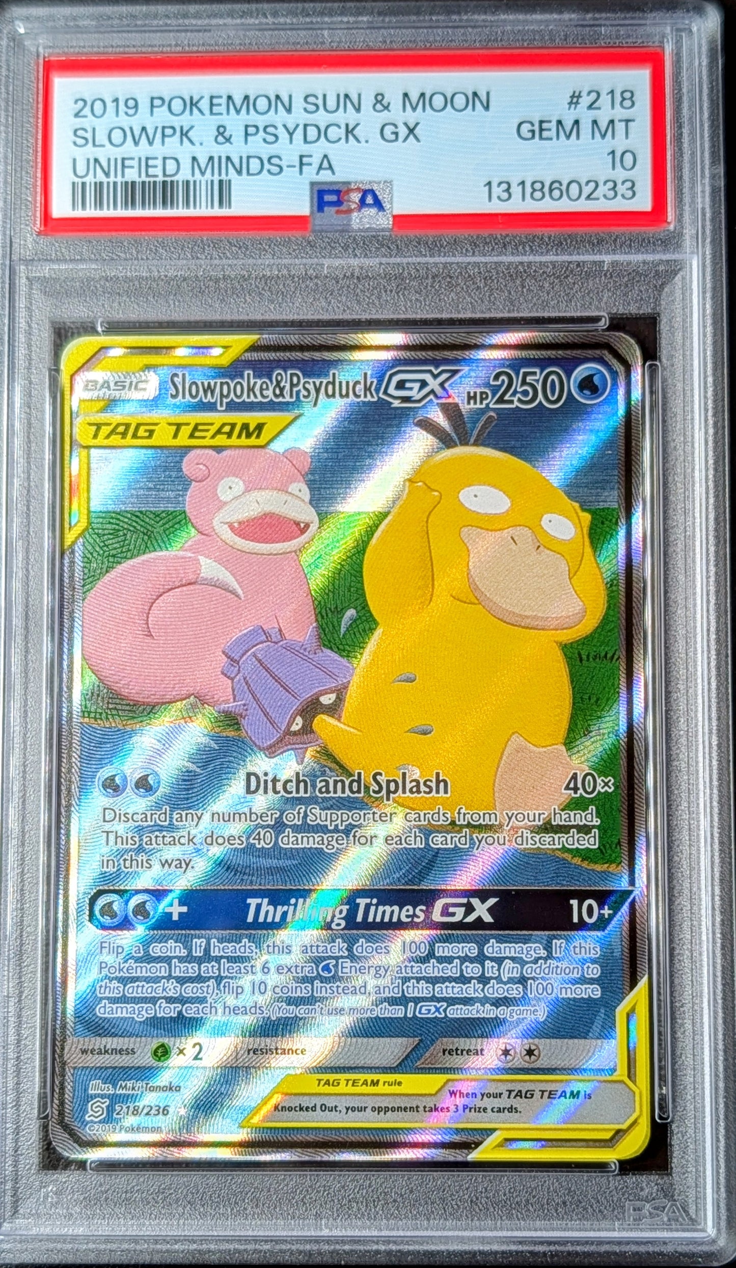 PSA 10 Slowpoke & Psyduck GX 218/236