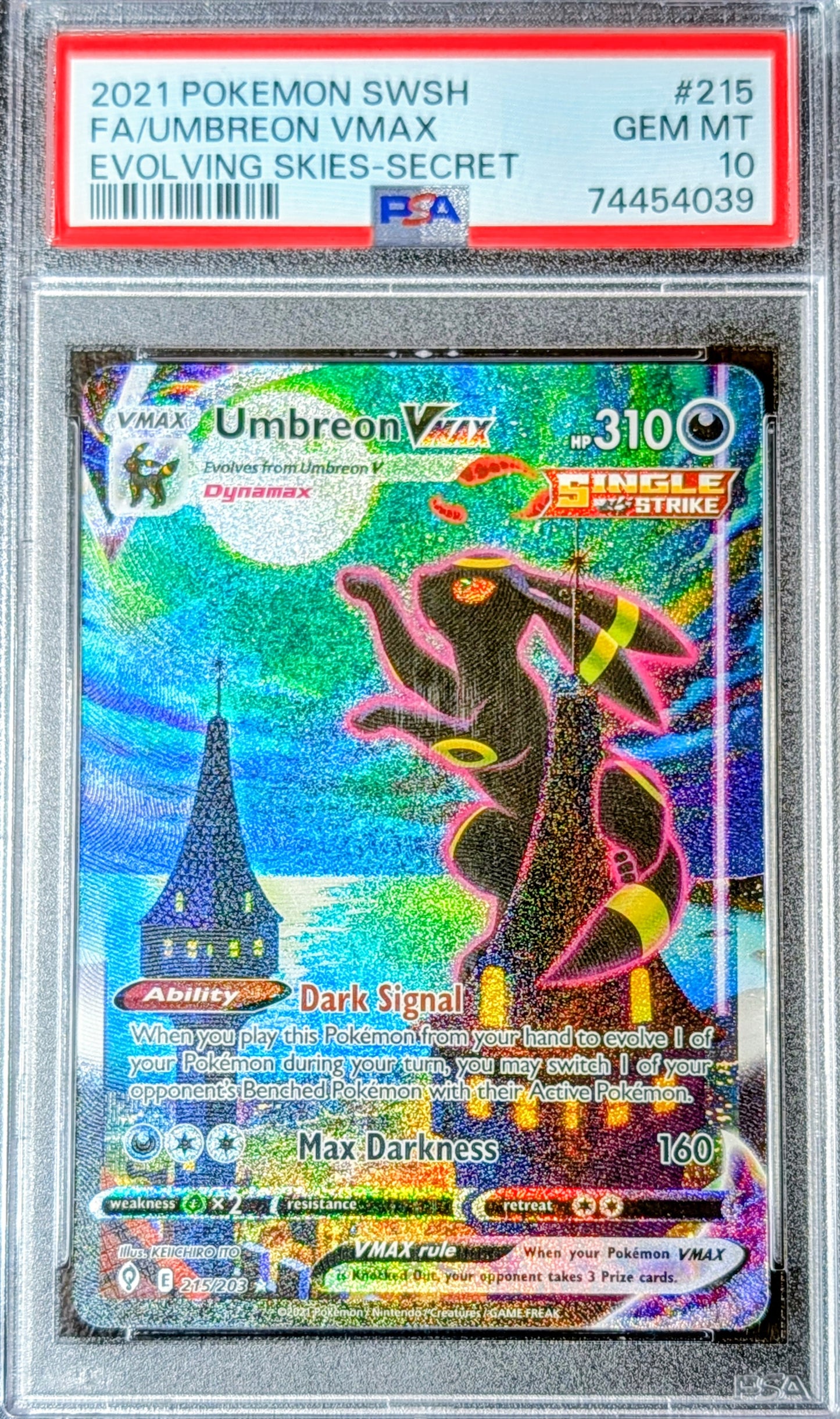 PSA 10 Umbreon VMAX 215/203