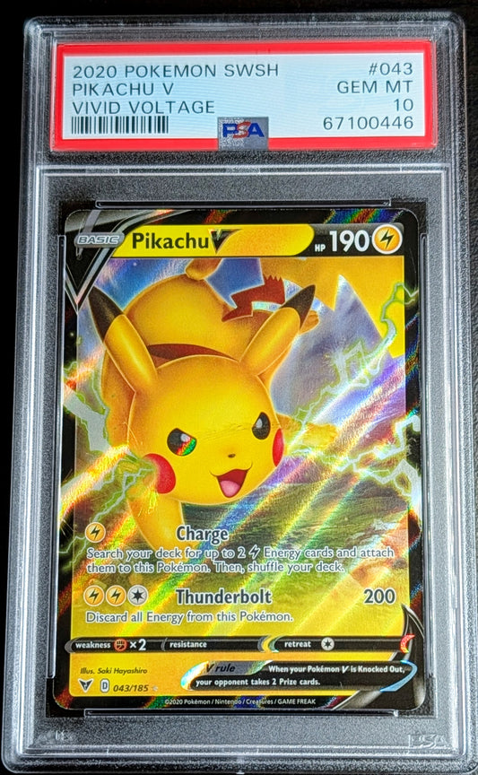 PSA 10 Pikachu V 043/185