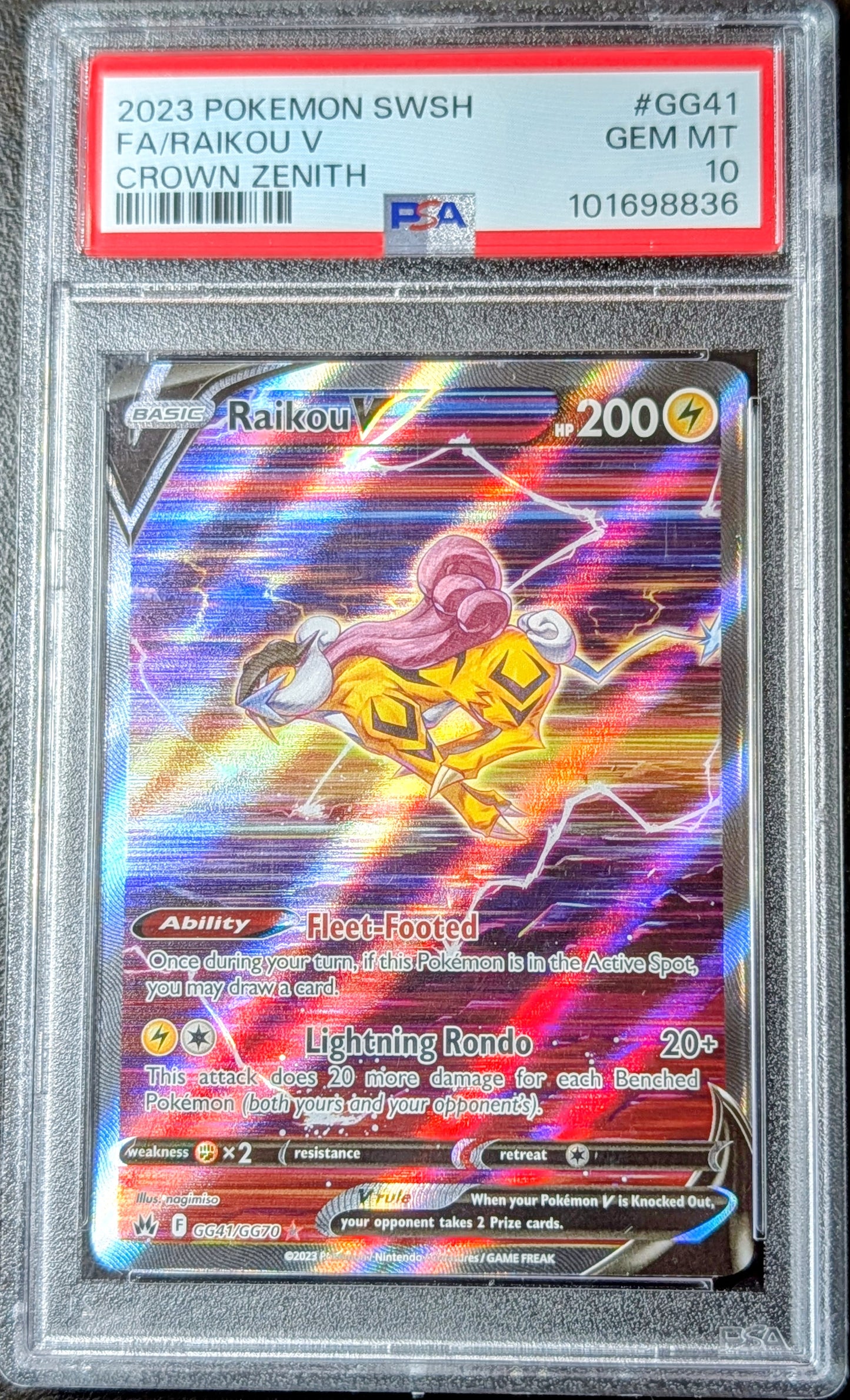 PSA 10 Raikou V GG41/GG70