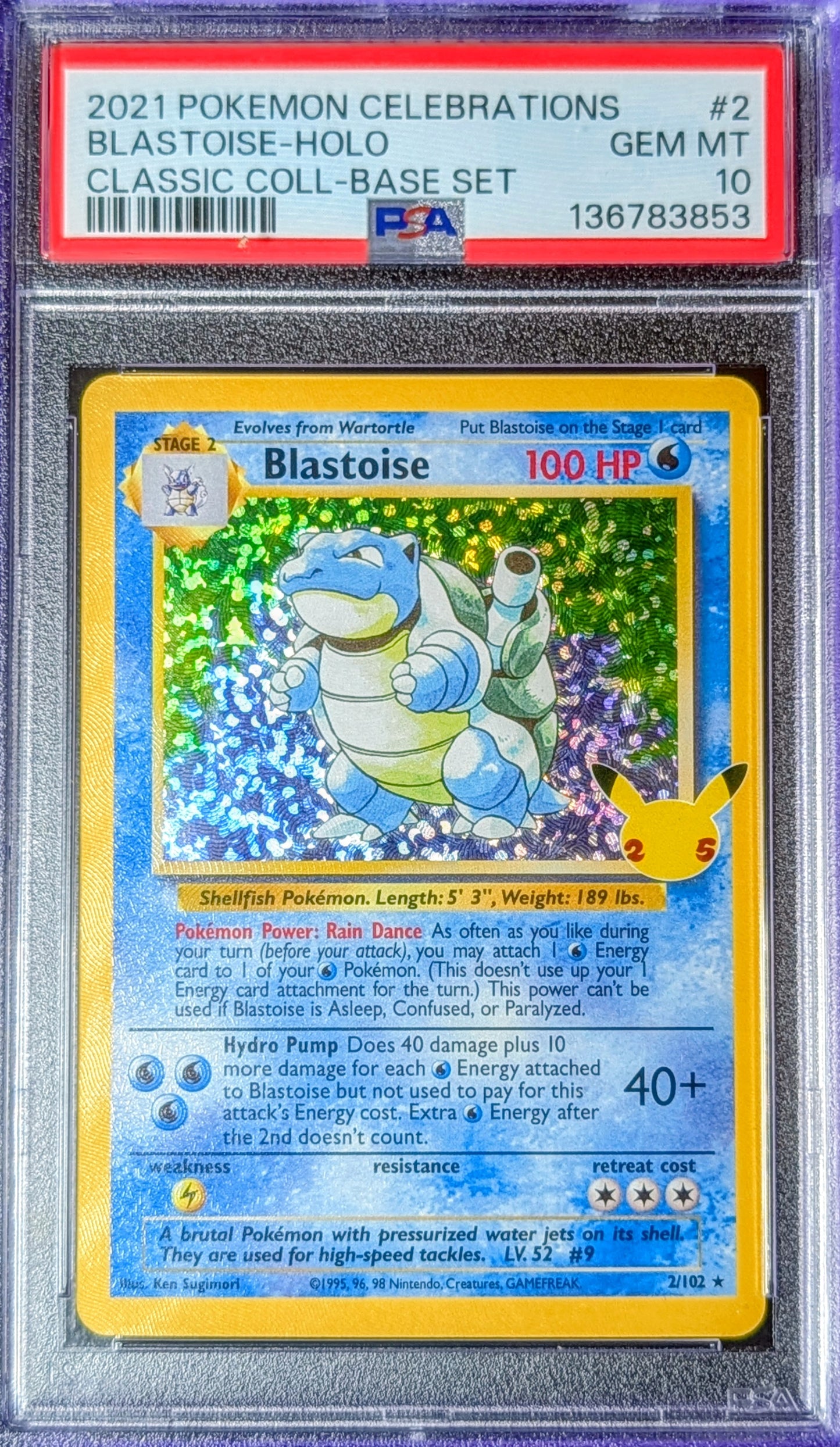 PSA 10 Blastoise 2/102