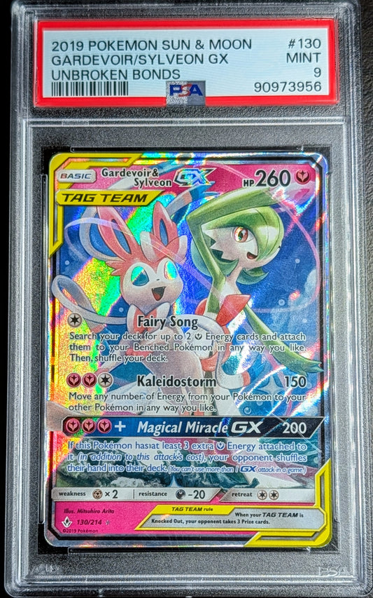 PSA 9 Gardevoir & Sylveon GX 130/214