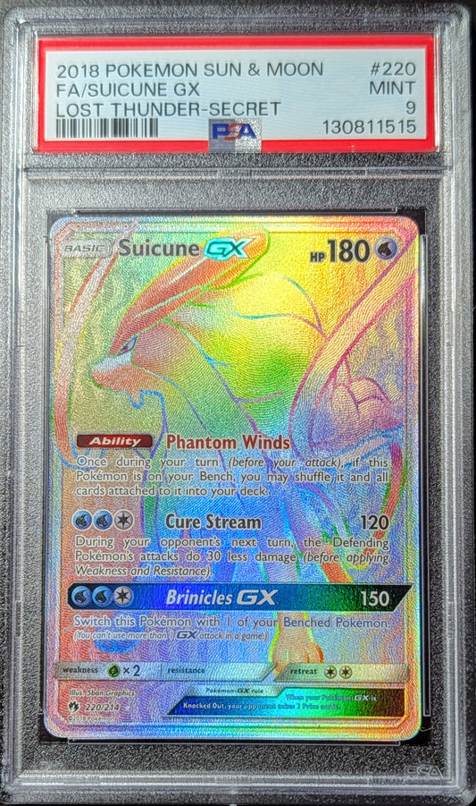 PSA 9 Suicune GX 220/214
