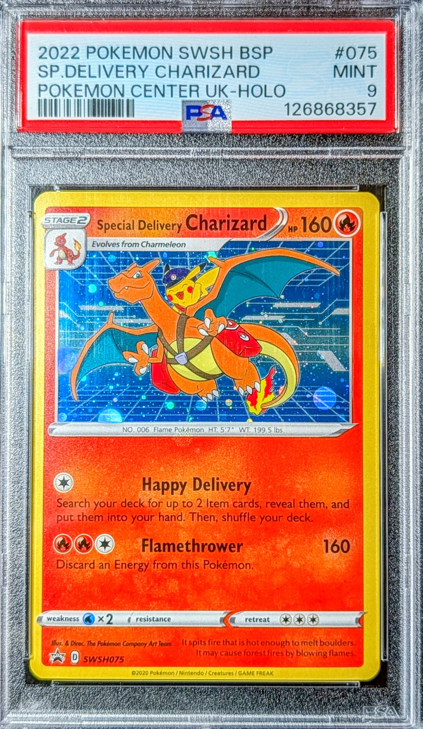 PSA 9 Special Delivery Charizard SWSH075