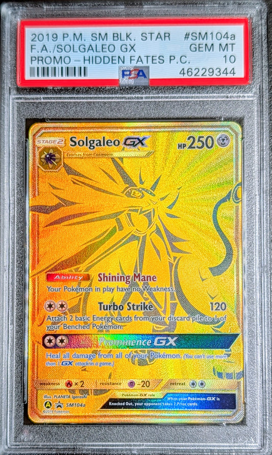 PSA 10 Solgaleo GX SM104a