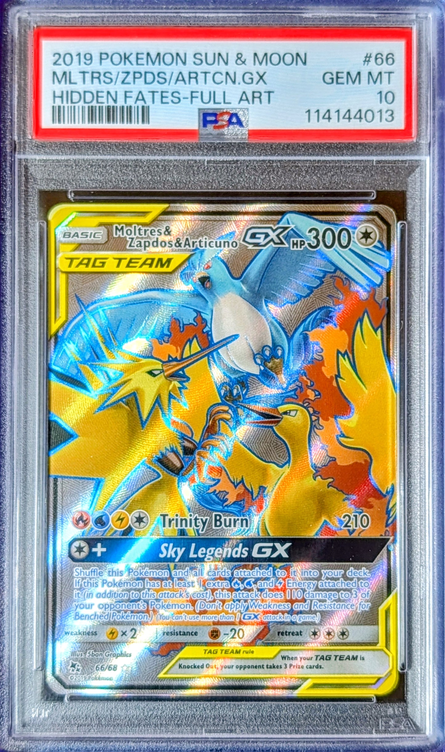 PSA 10 Moltres & Zapdos & Articuno GX 66/68