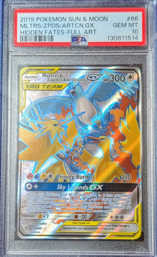 PSA 10 Moltres & Zapdos & Articuno GX 66/68