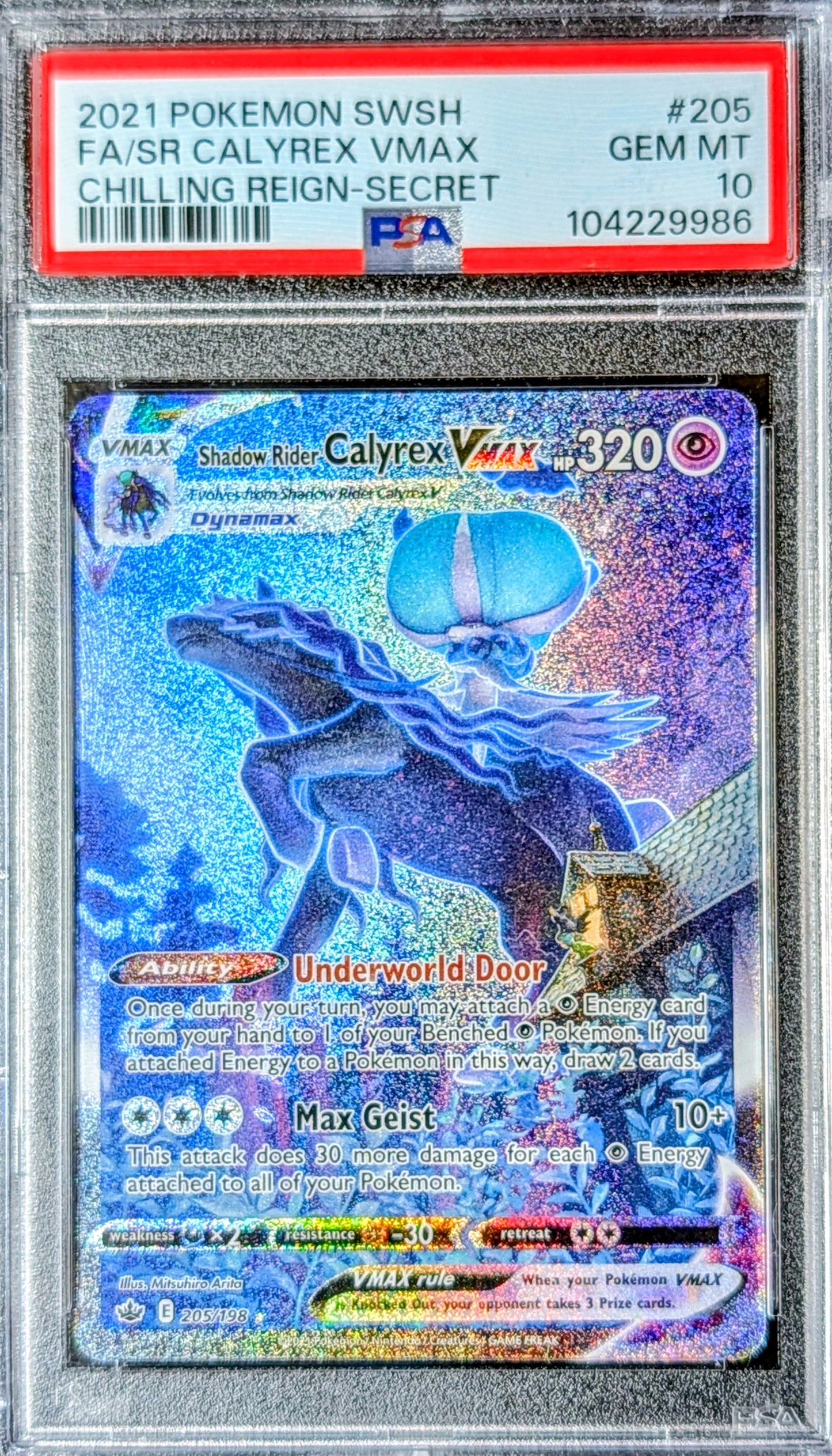 PSA 10 Shadow Rider Calyrex VMAX 105/198
