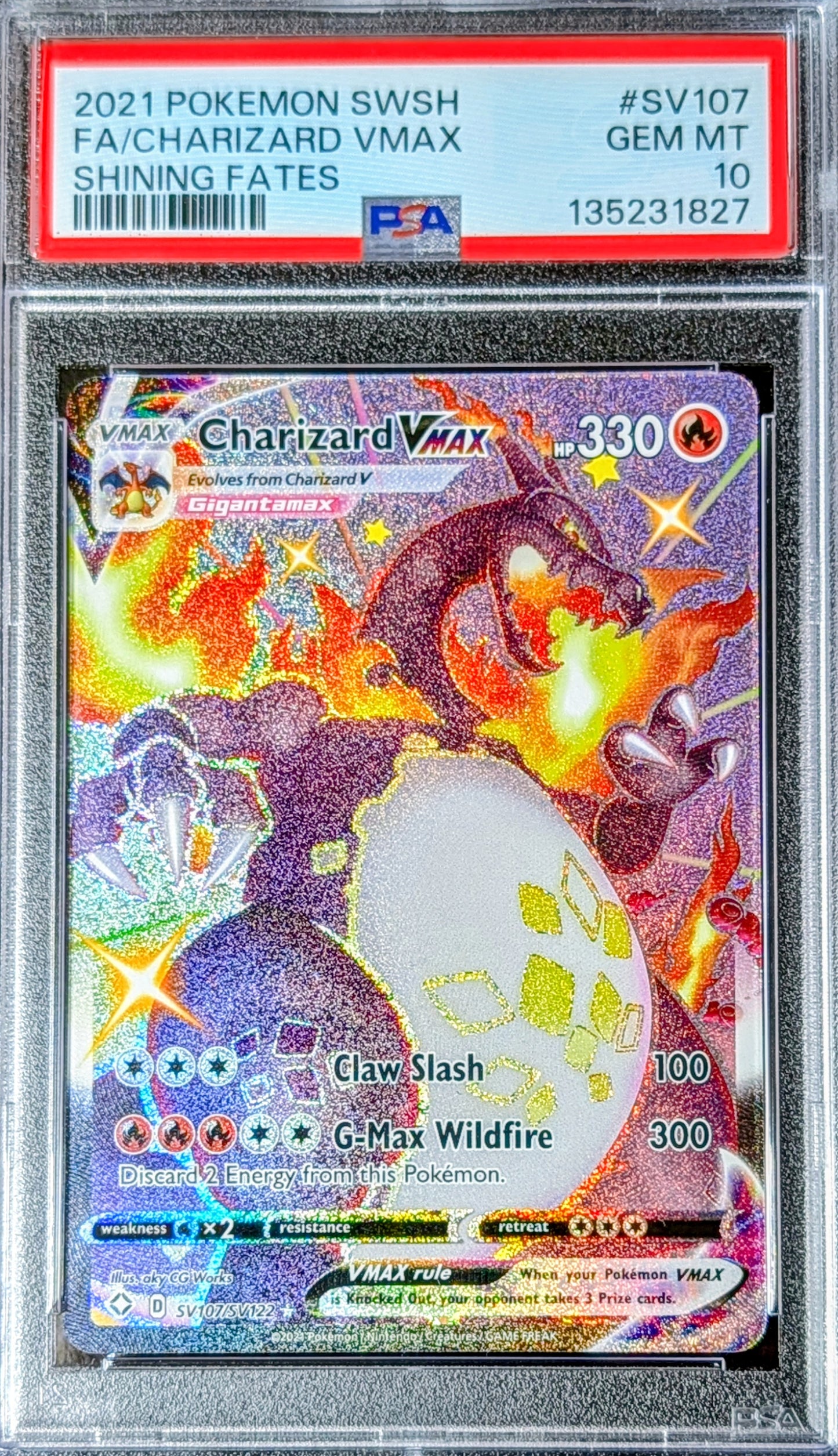 PSA 10 Charizard VMAX SV107/SV122