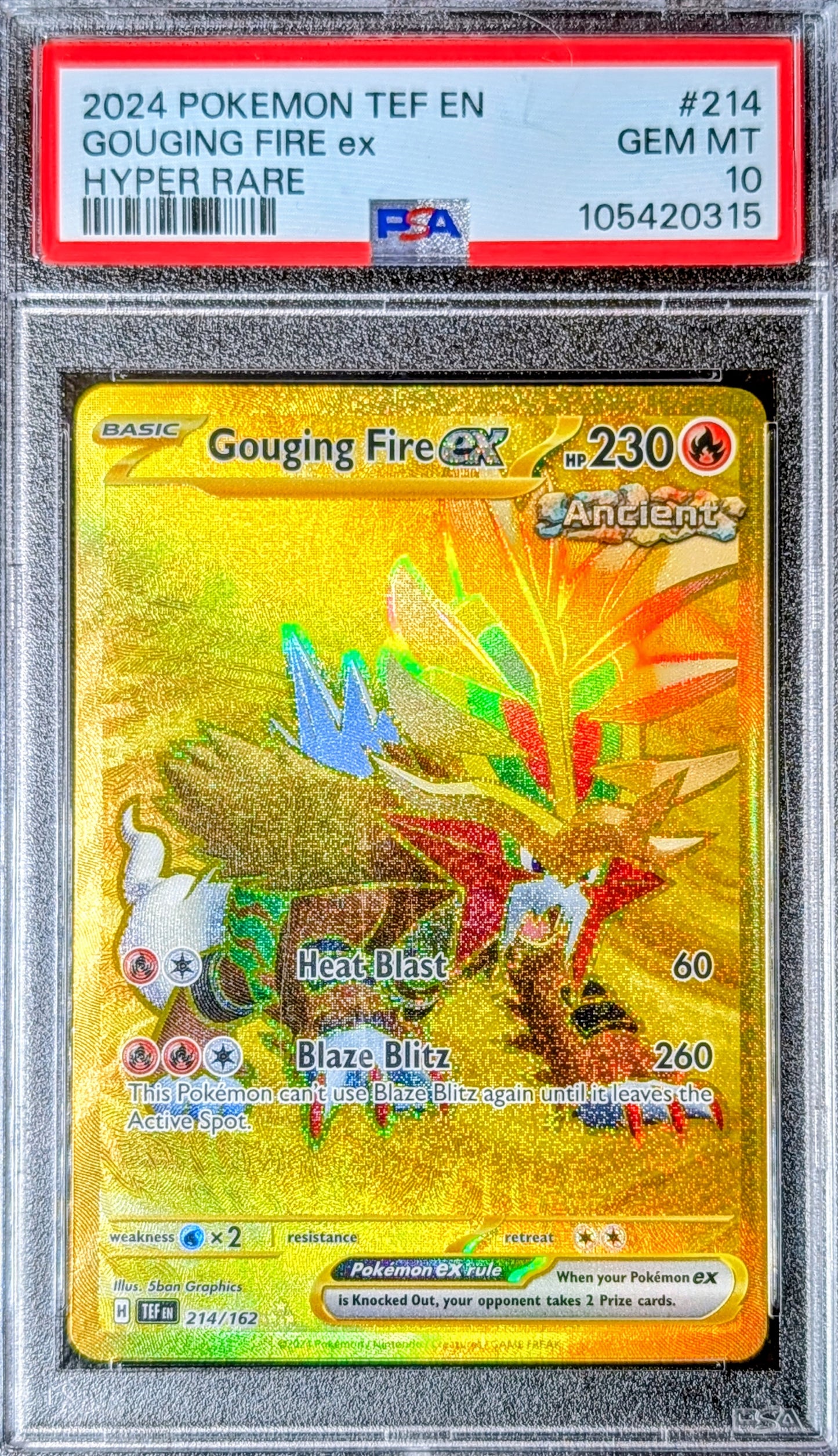 PSA 10 Gouging Fire EX 214/162