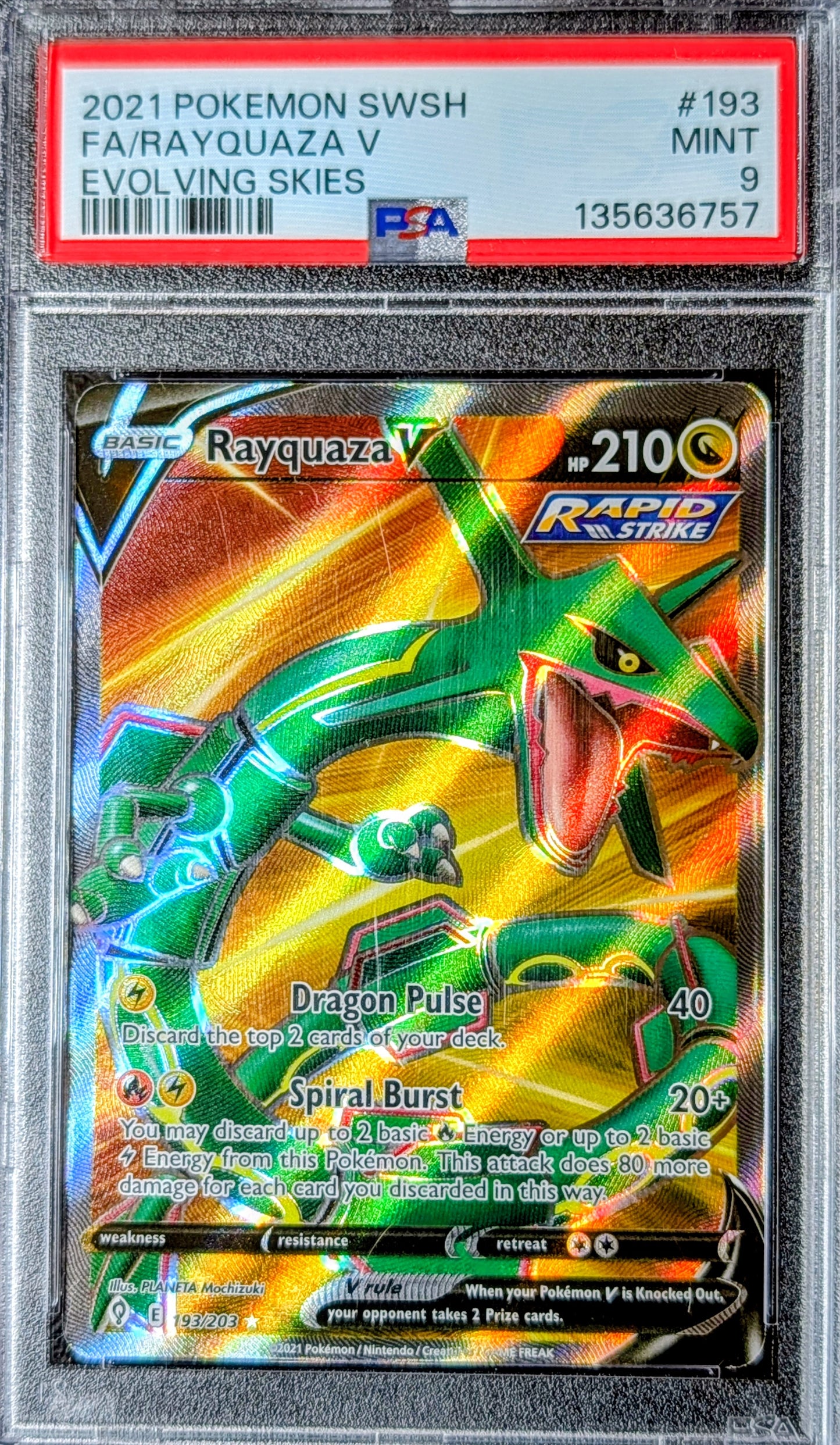 PSA 9 Rayquaza V 193/203