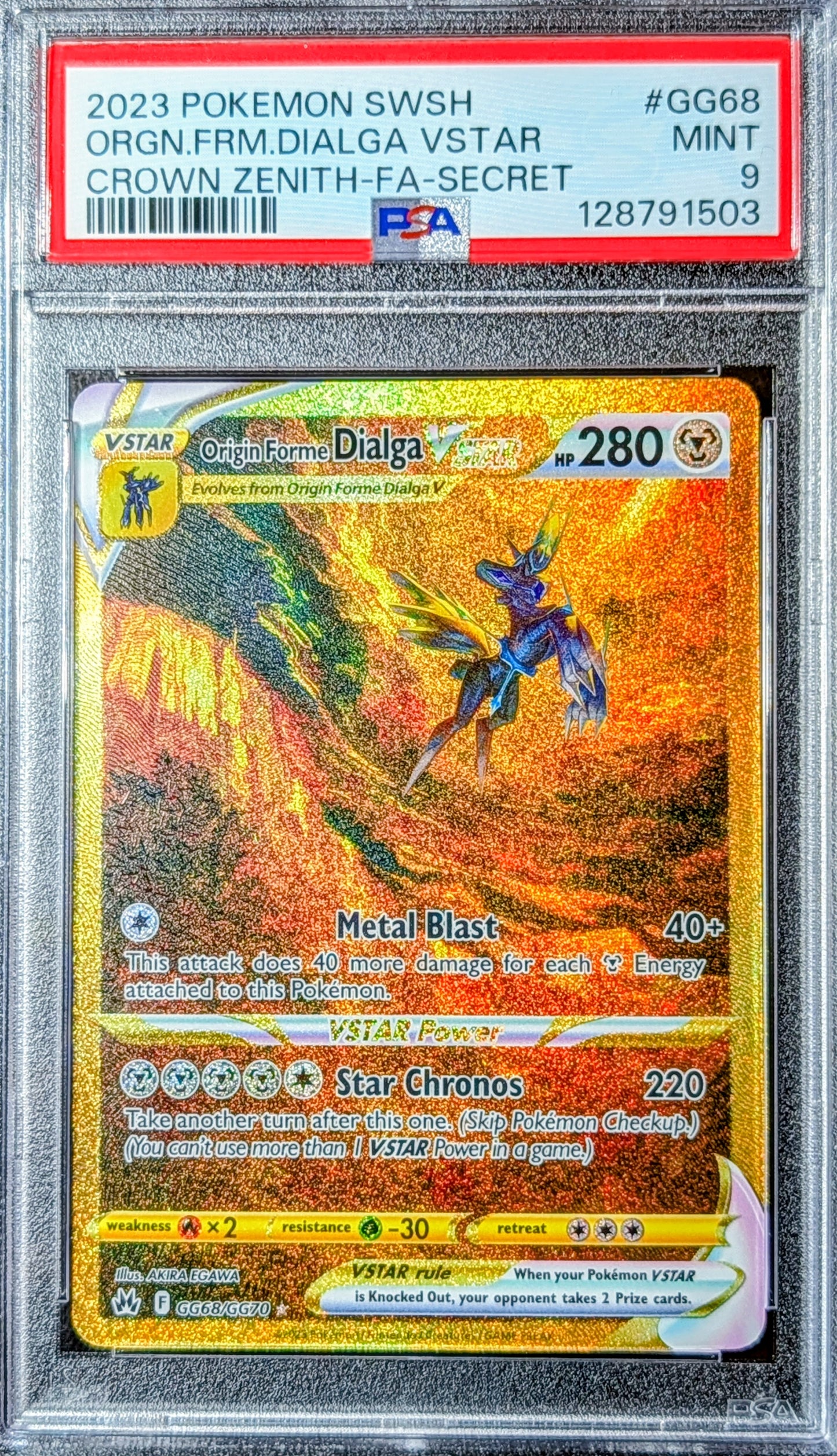 PSA 9 Origin Forme Dialga VSTAR GG68/GG70