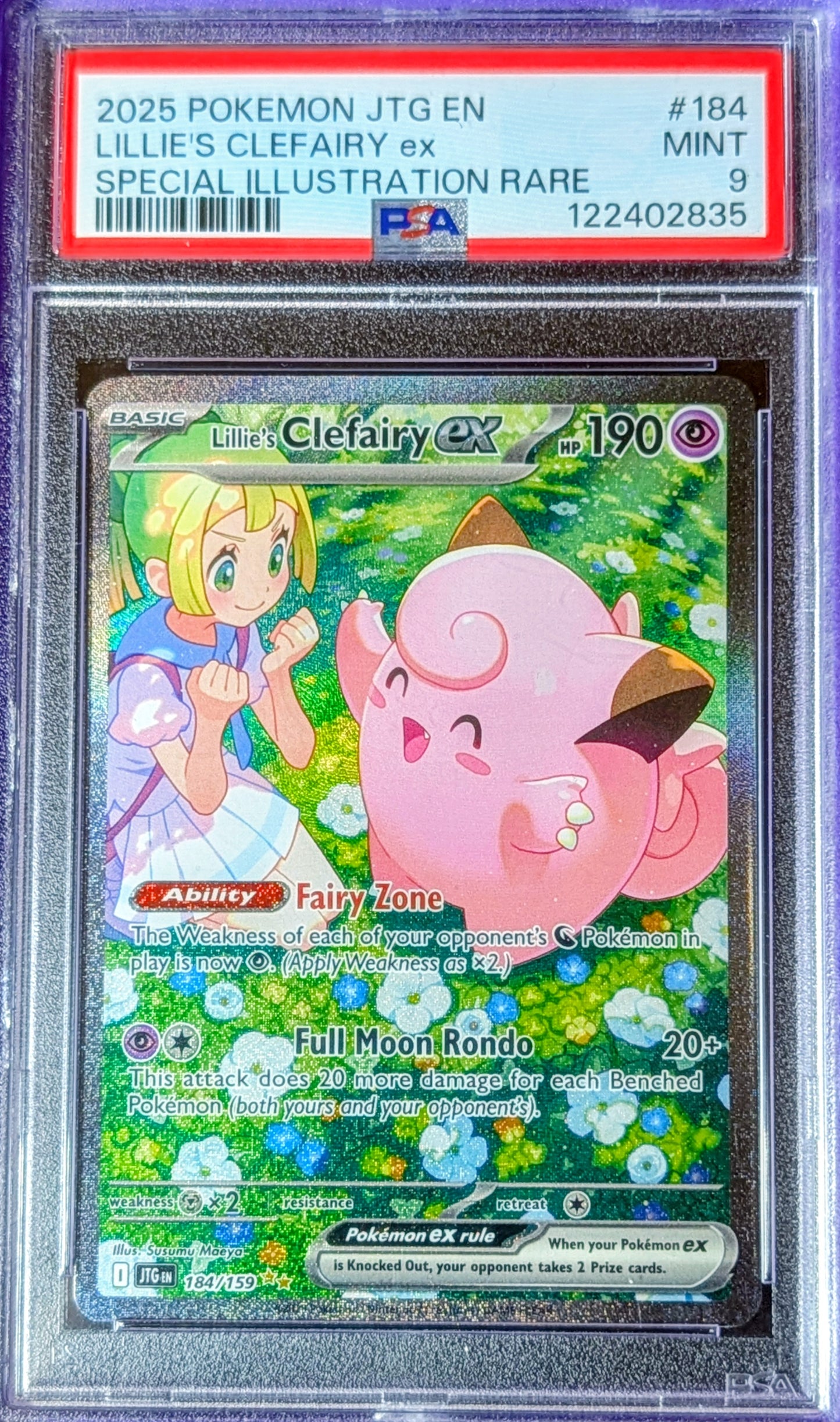 PSA 9 Lillie's Clefairy EX 184/159