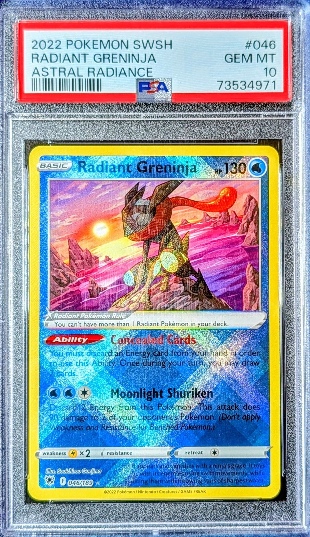 PSA 10 Radiant Greninja 046/189
