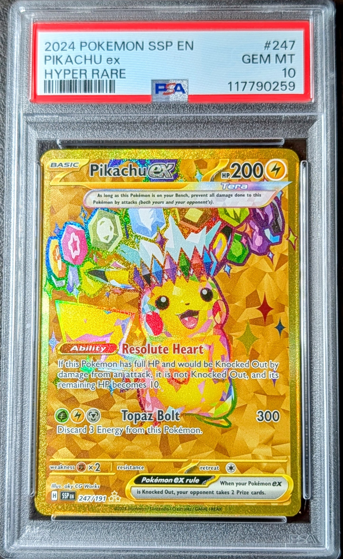 PSA 10 Pikachu EX 247/191
