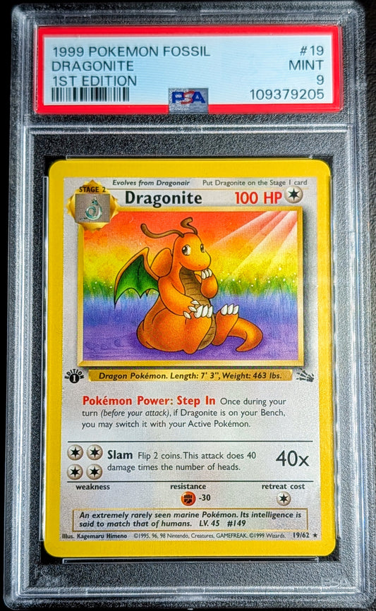 PSA 9 1st Edition Dragonite 19/62
