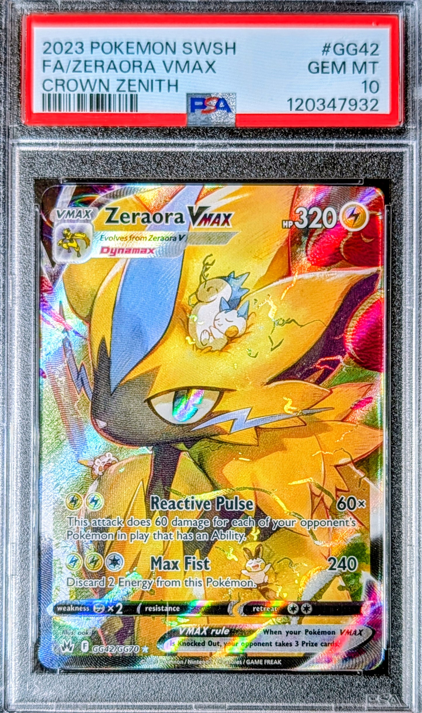 PSA 10 Zeraora VMAX GG42/GG70