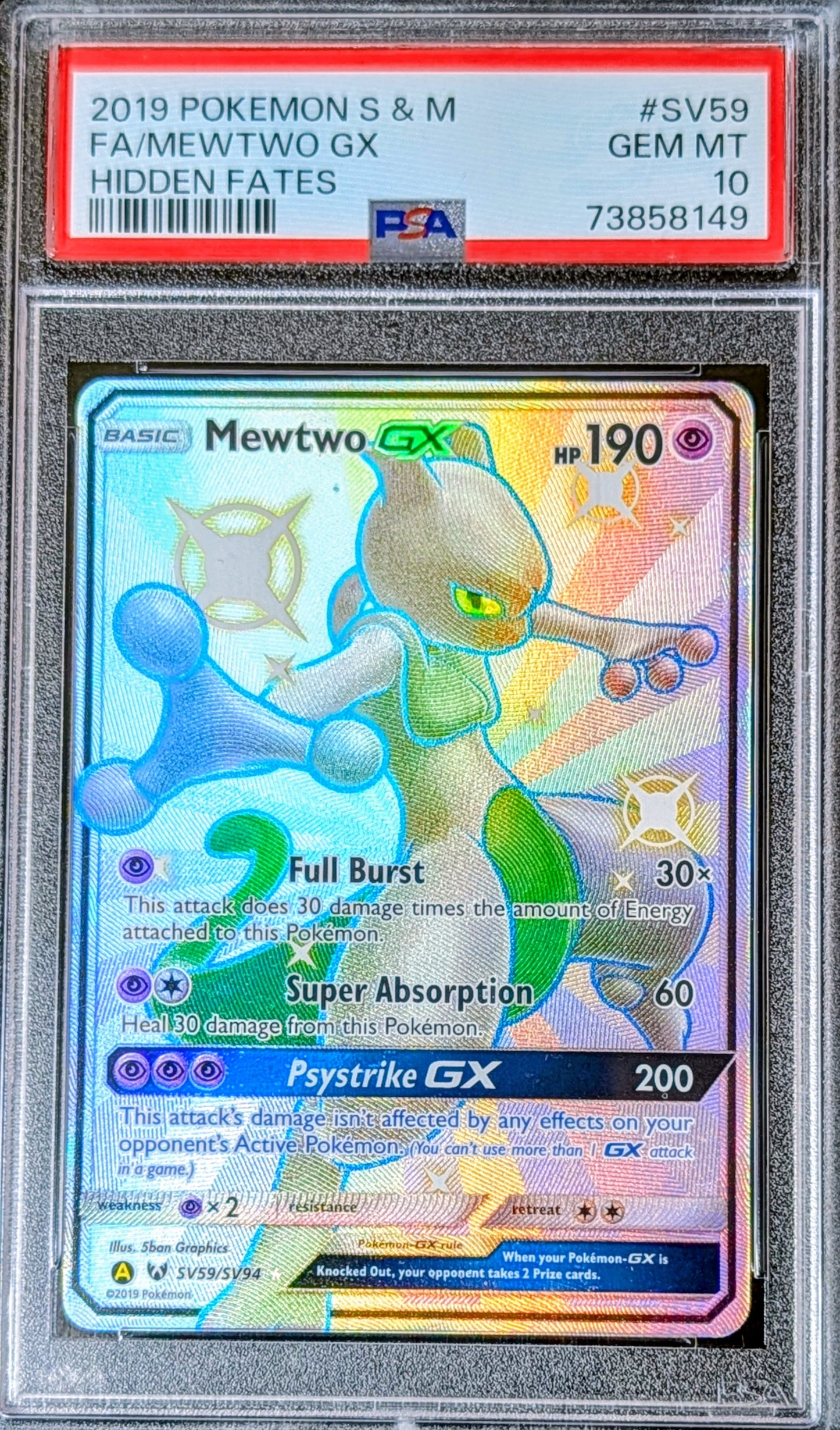 PSA 10 Mewtwo GX SV59/94