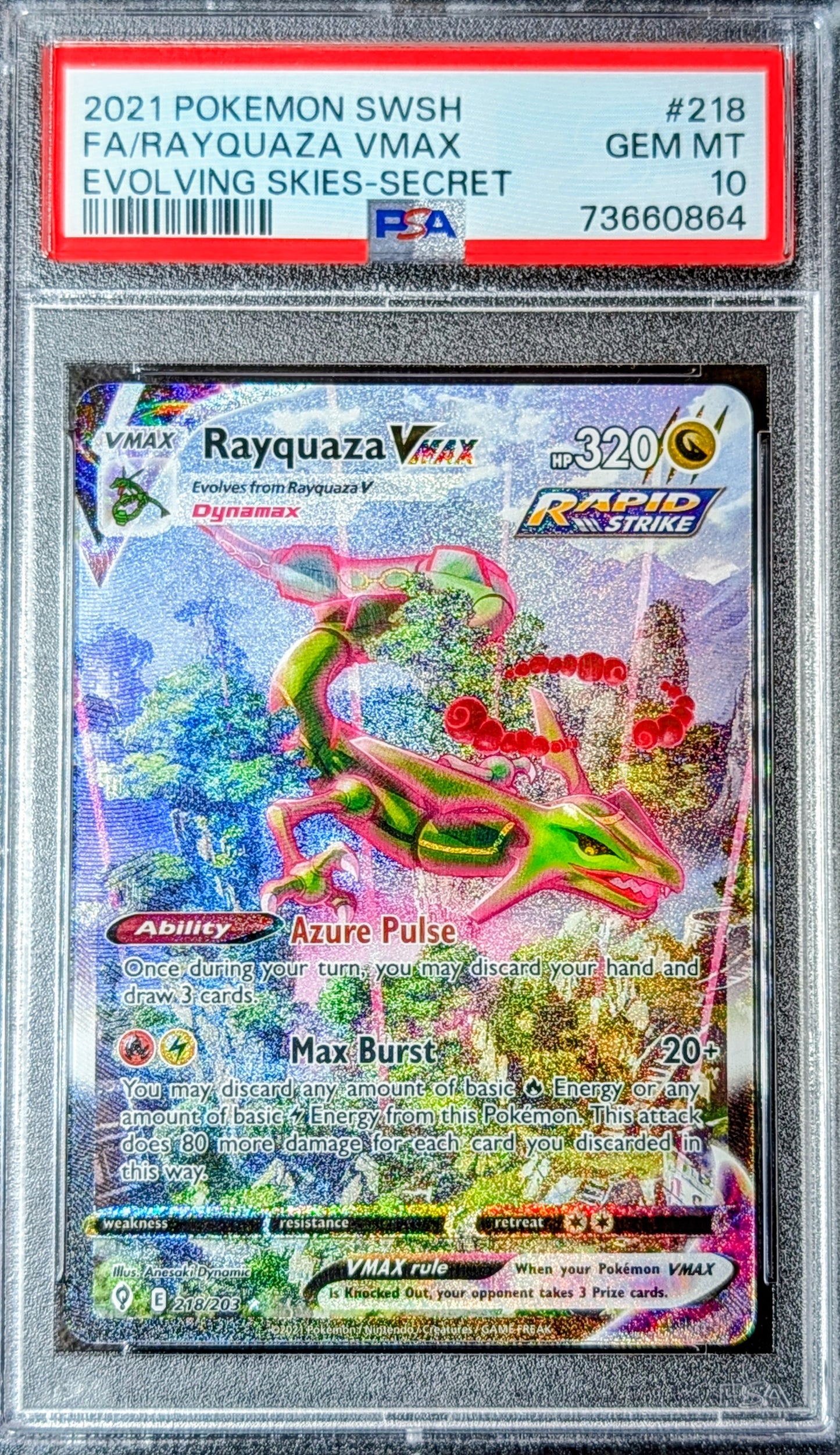 PSA 10 Rayquaza VMAX 218/203