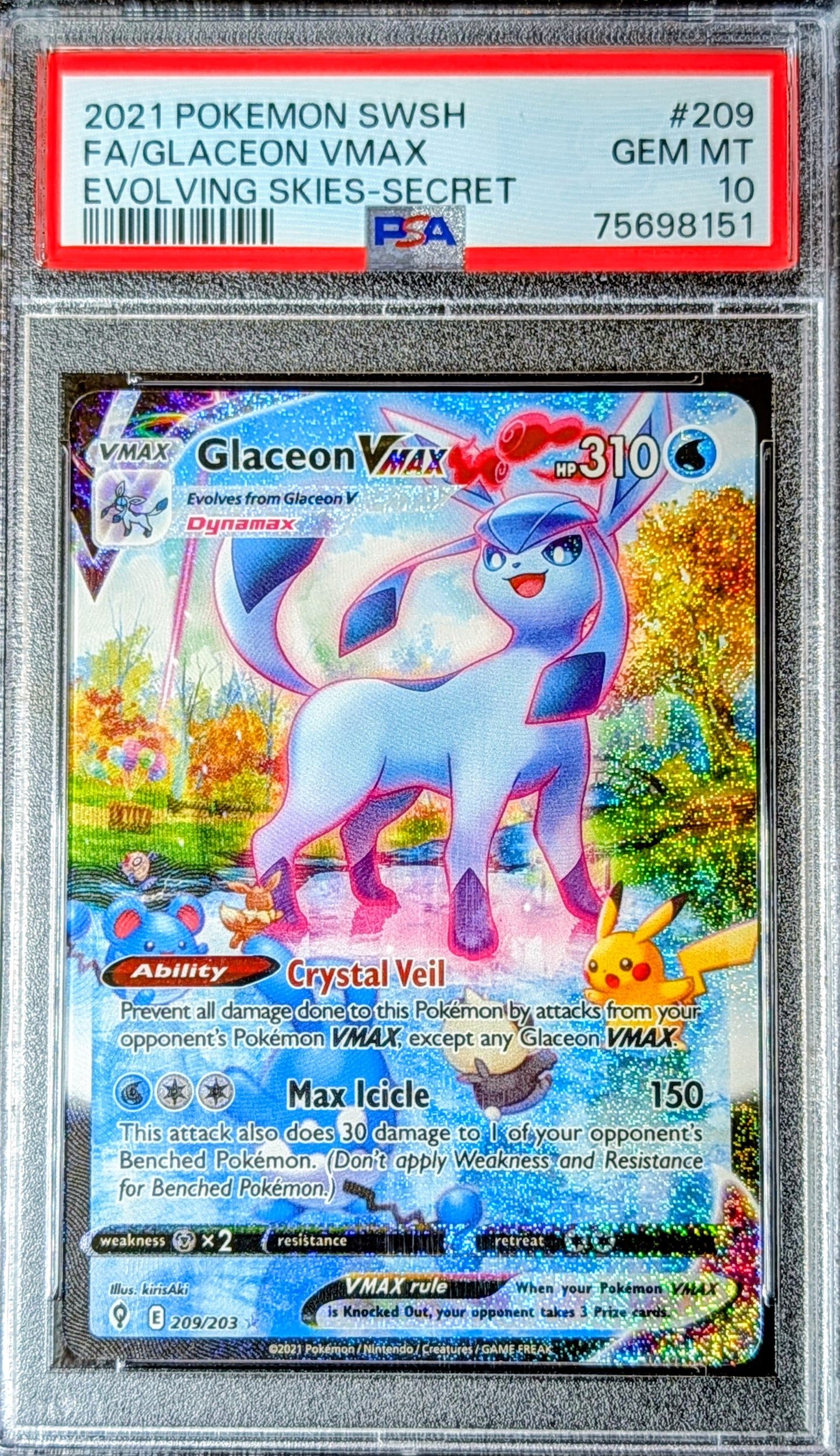 PSA 10 Glaceon VMAX 209/203