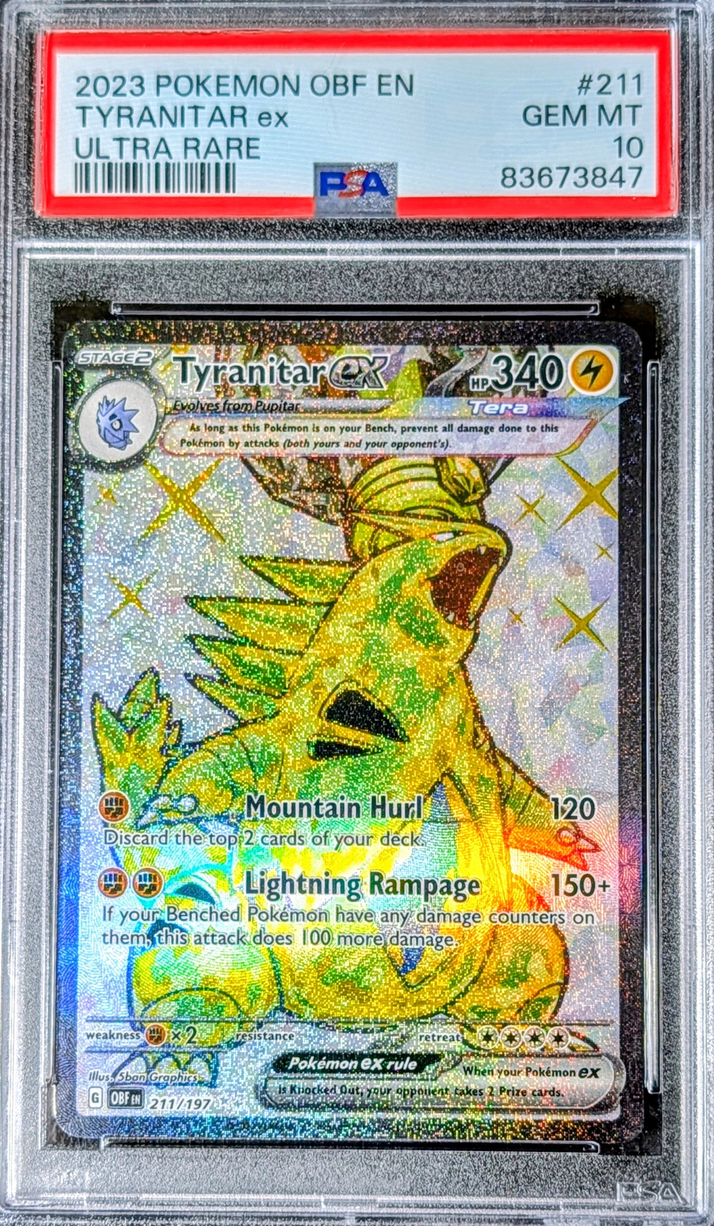 PSA 10 Tyranitar EX 211/197
