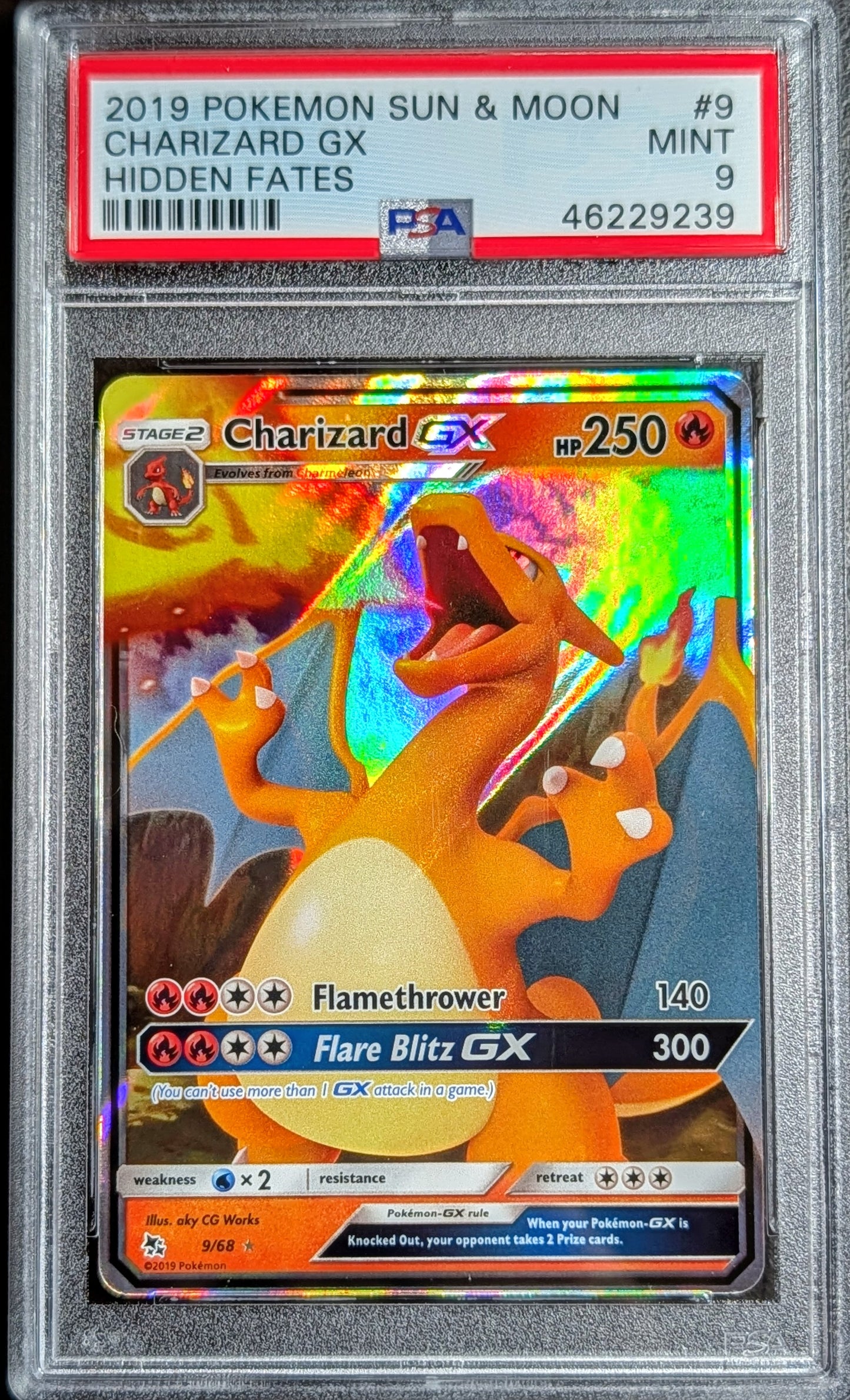 PSA 9 Charizard GX 9/68