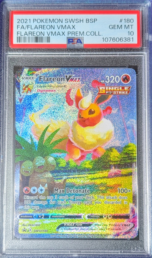 PSA 10 Flareon VMAX SWSH180