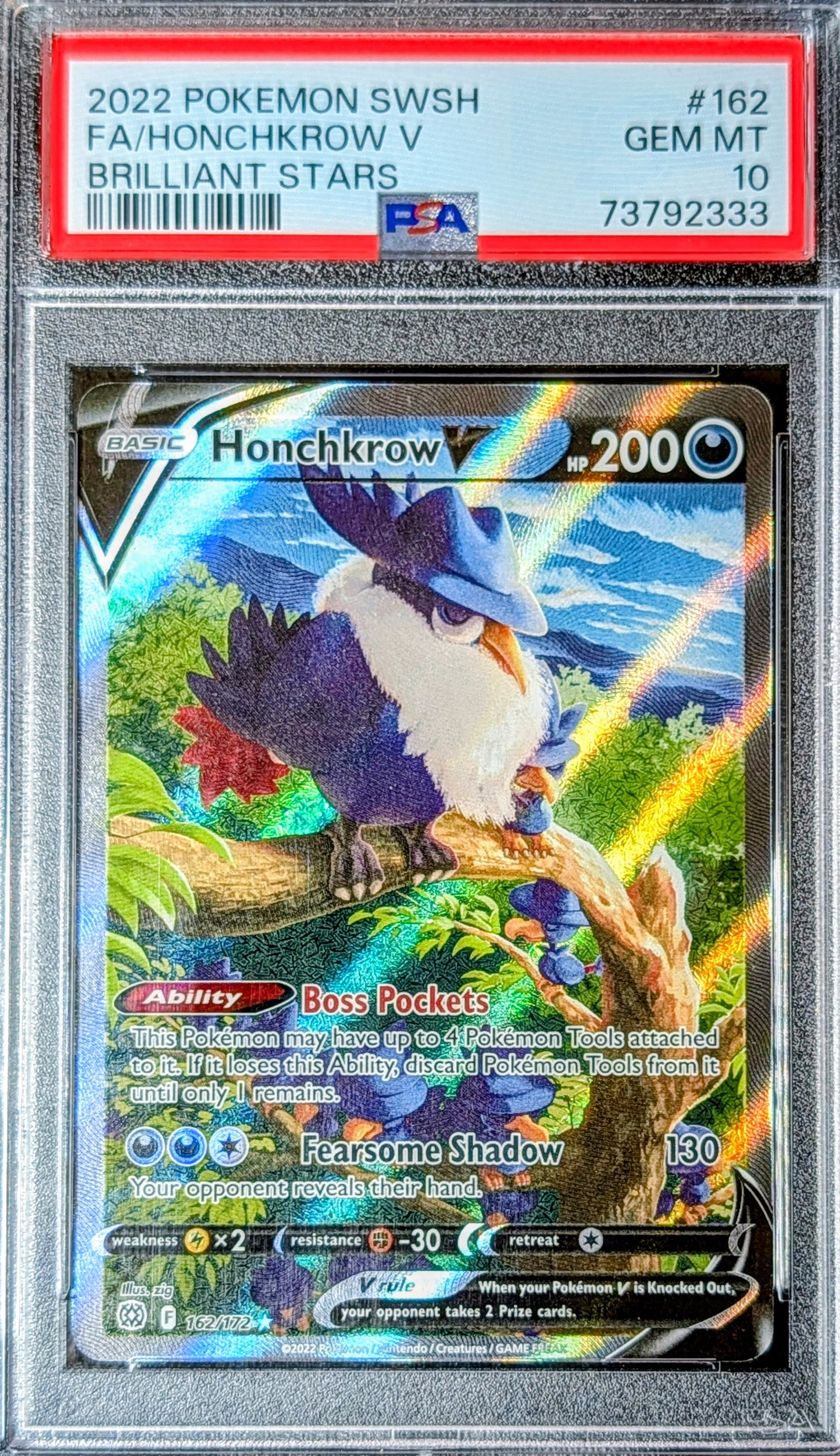 PSA 10 Honchkrow V 162/172