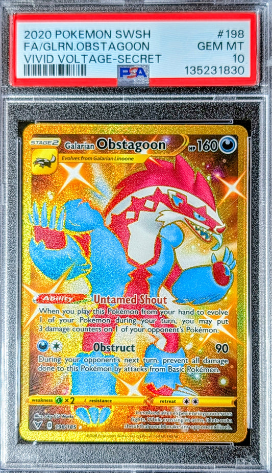 PSA 10 Galarian Obstagoon 198/185