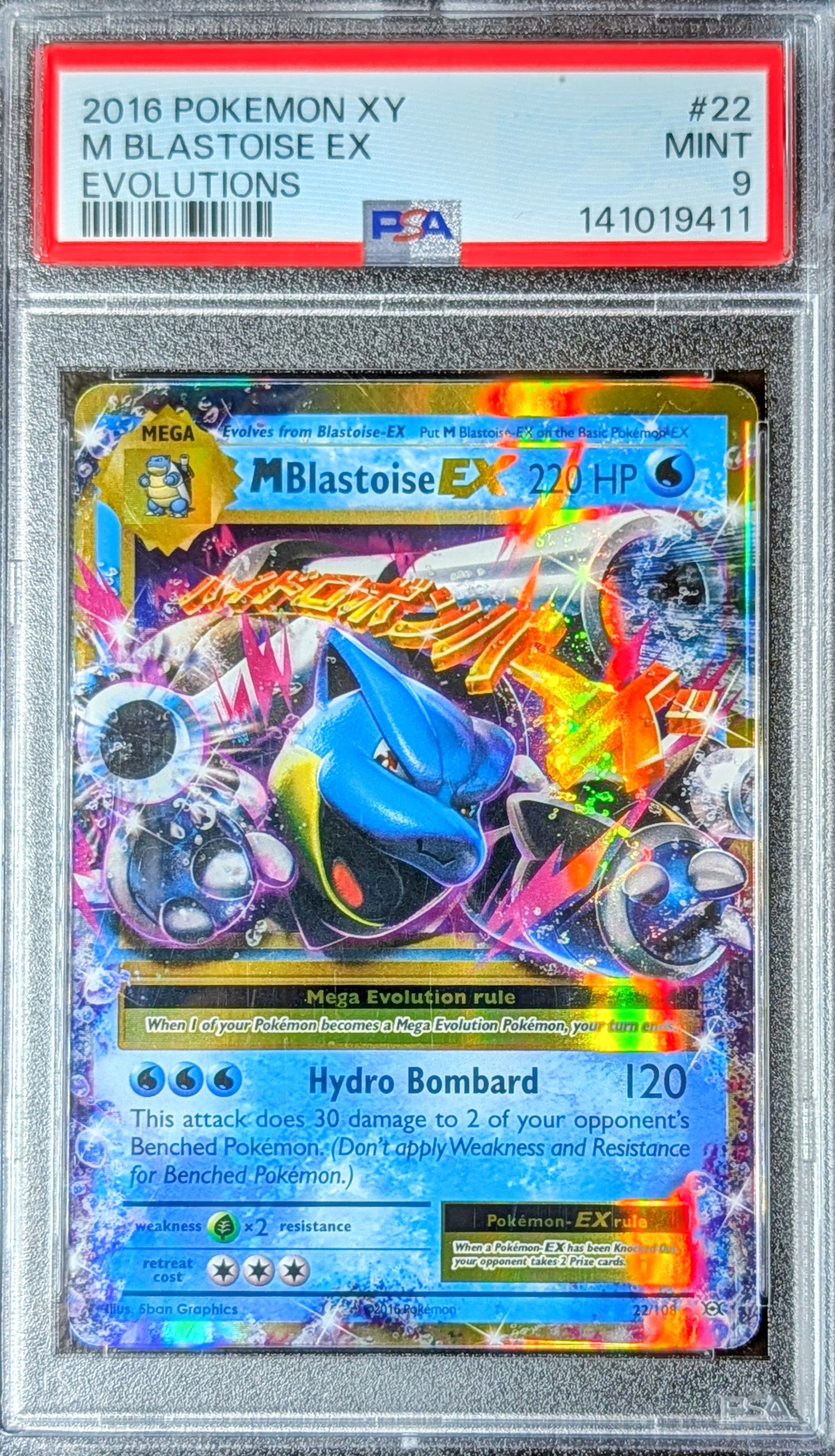 PSA 9 Blastoise EX 22/108