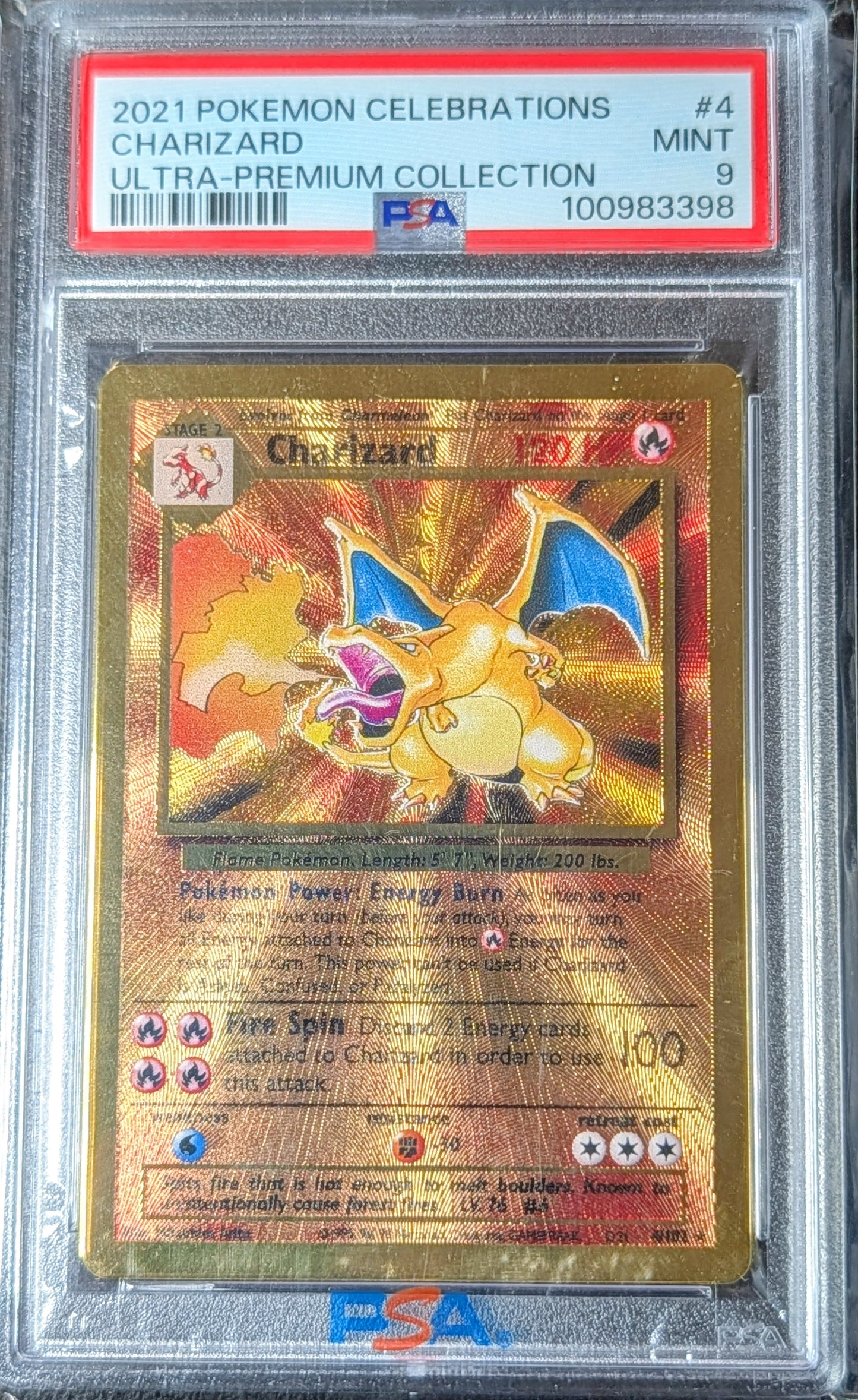 PSA 9 METAL Charizard 4/102