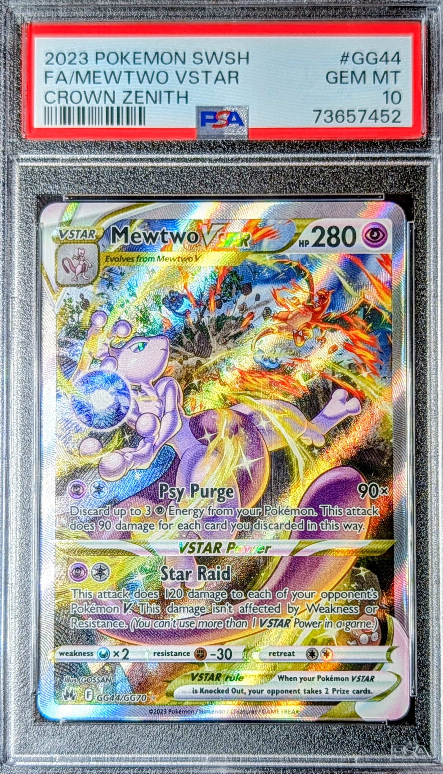 PSA 10 Mewtwo VSTAR GG44/GG70