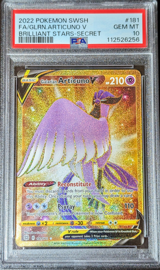 PSA 10 Galarian Articuno V 181/172