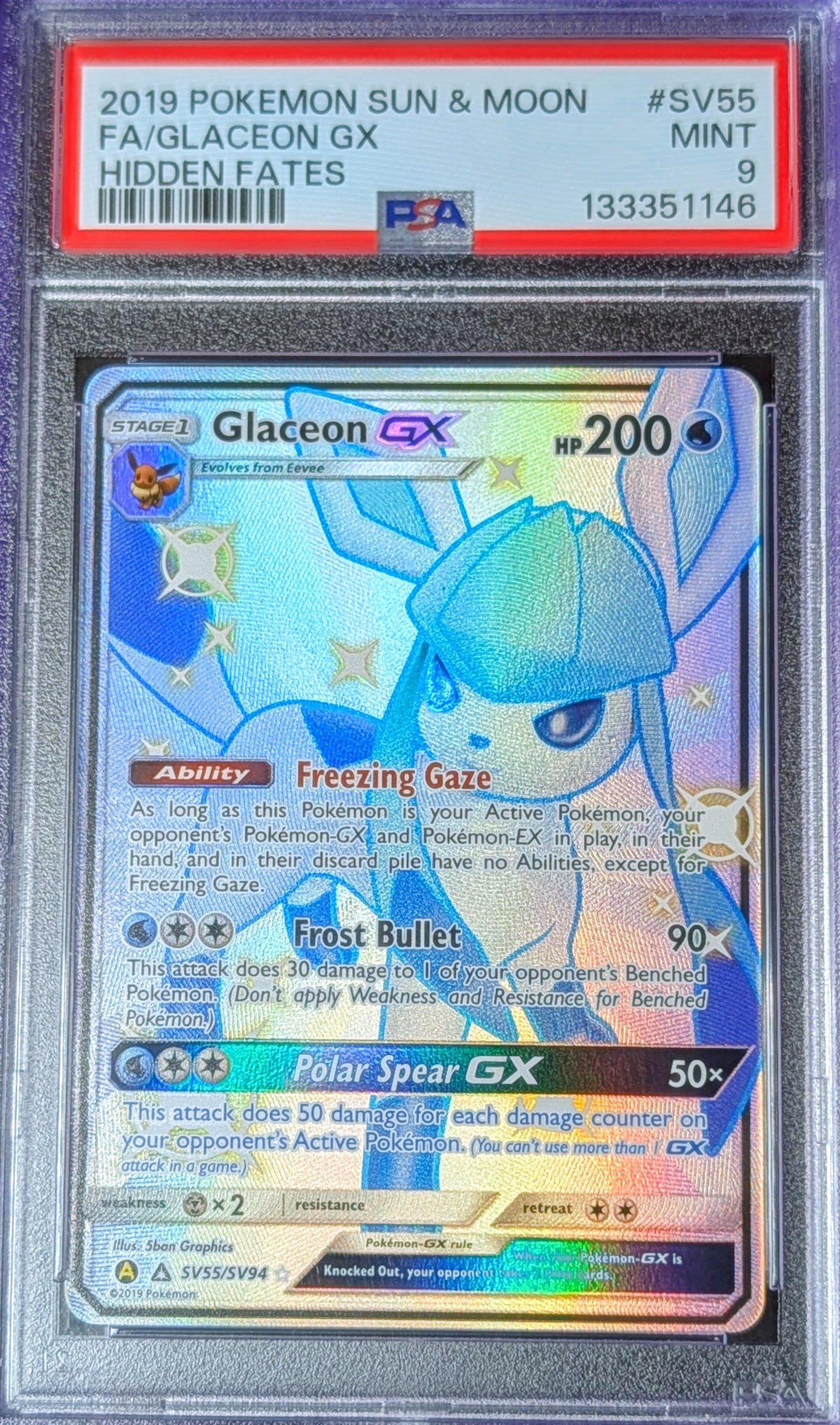 PSA 9 Glaceon GX SV55/SV94